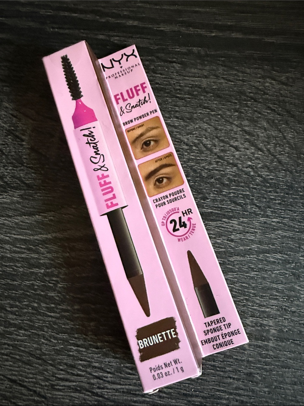 NYX Fluff & Snatch Brow Powder Pen - Brunette (Pink Packaging) NEVER OPENED